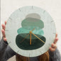 Scandinavian Wooden Wall Clock - Green