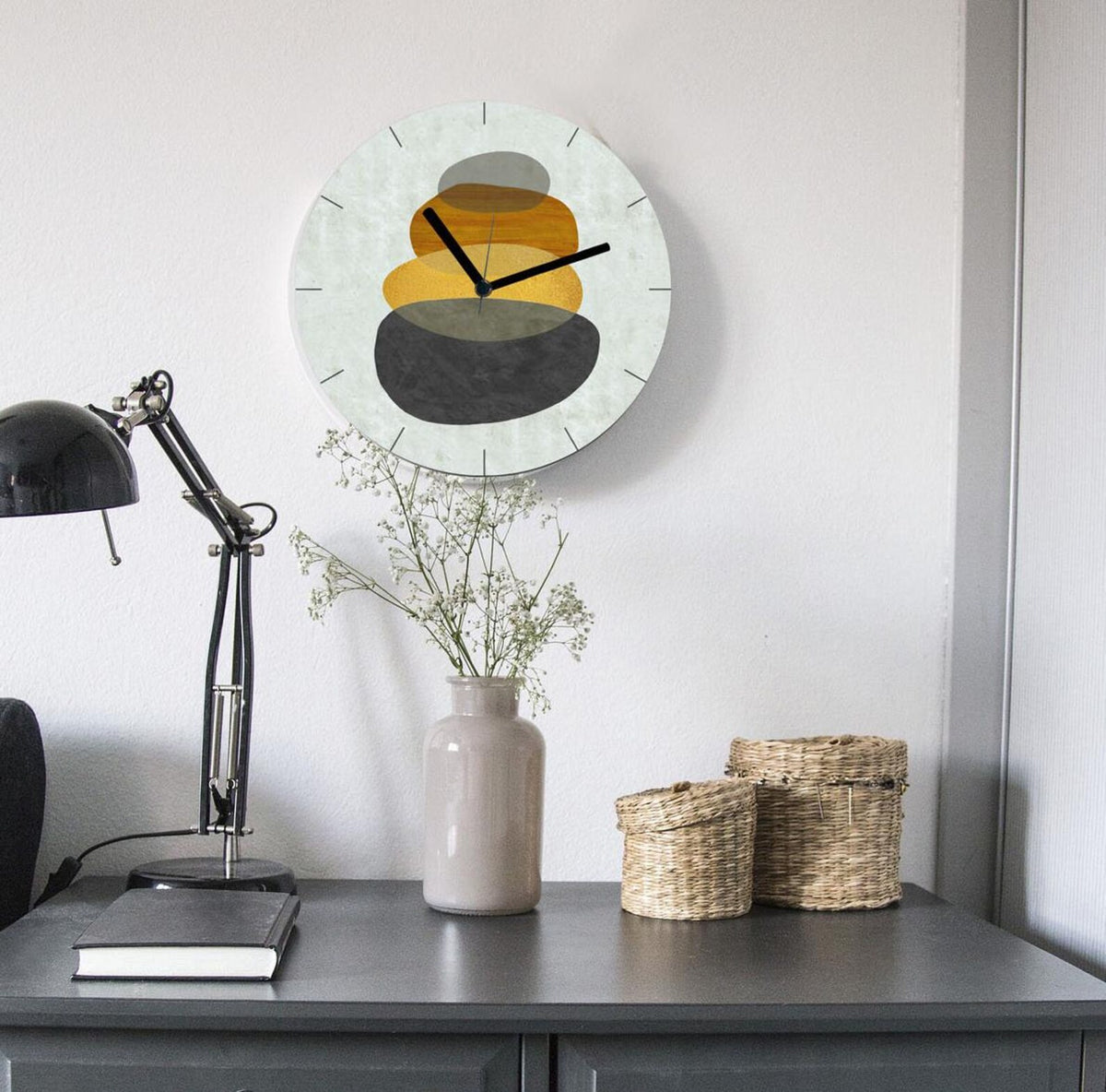 Scandinavian Wooden Wall Clock - Brown