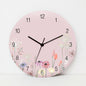 Colorful Modern Wall Clock – Pink Floral Scandinavian Design
