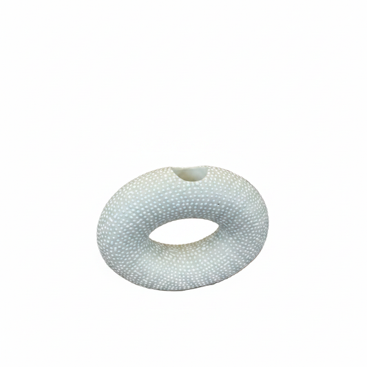 Small Hoop | Mint with White Dots