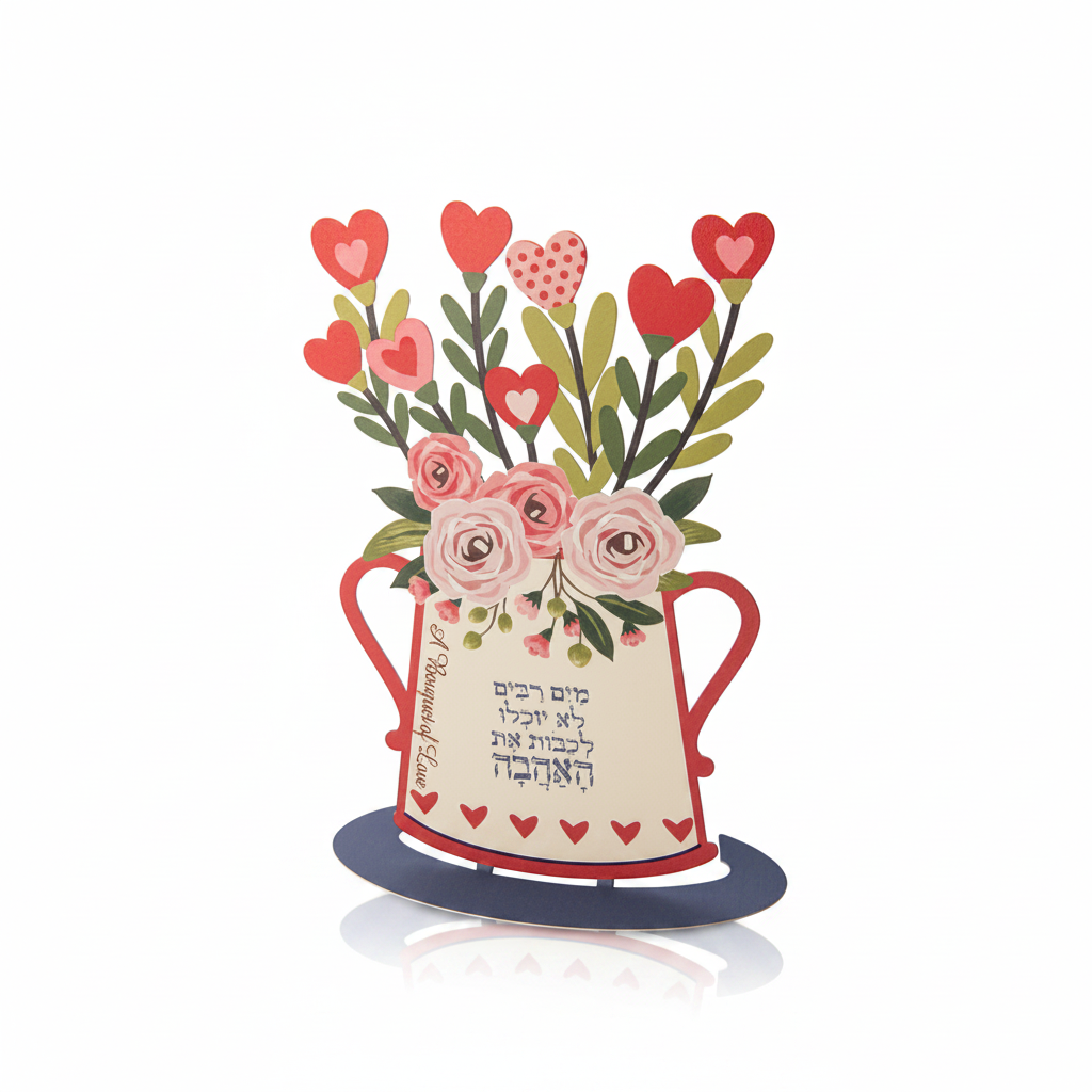 Floral Pitcher with Hearts