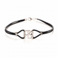 Ahava Leather Bracelet – Silver and Black