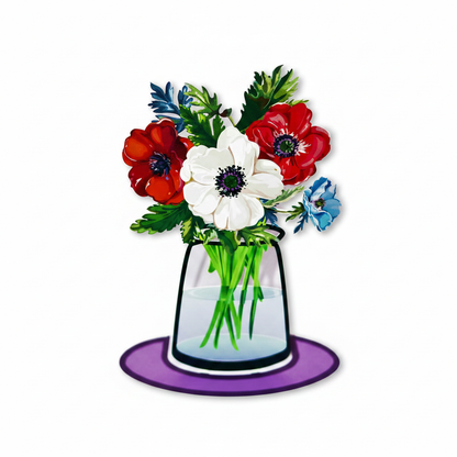 Tall Anemone Bouquet in a Water Pitcher