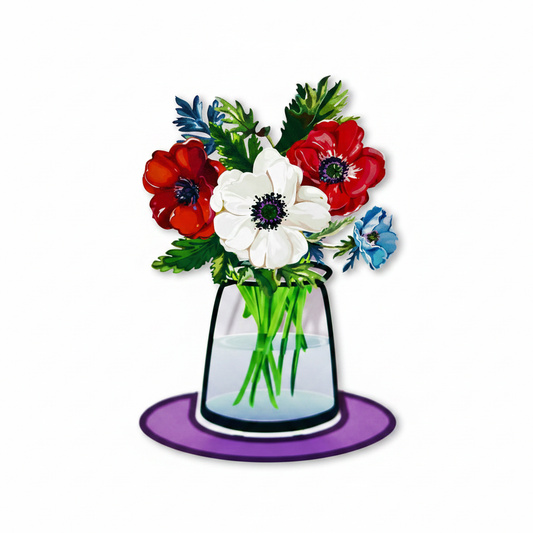 Tall Anemone Bouquet in a Water Pitcher