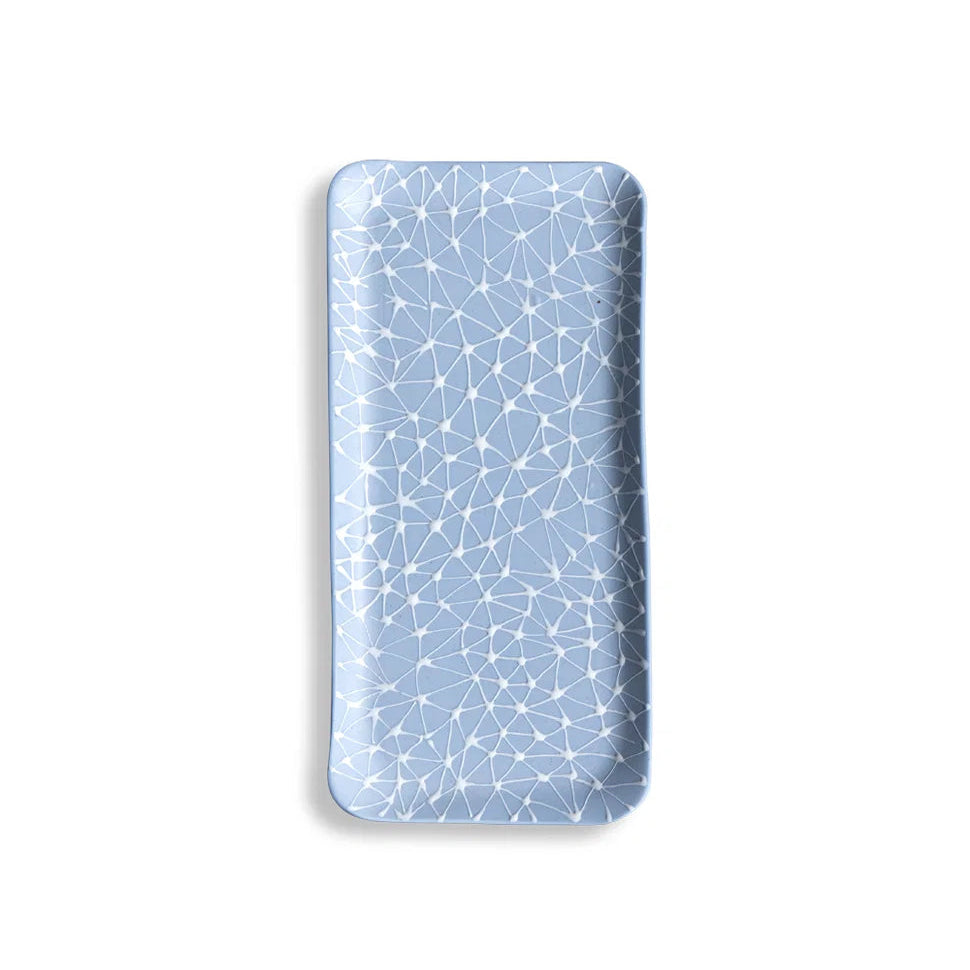 Small Rectangular serving plate | Sky Blue with White Stars