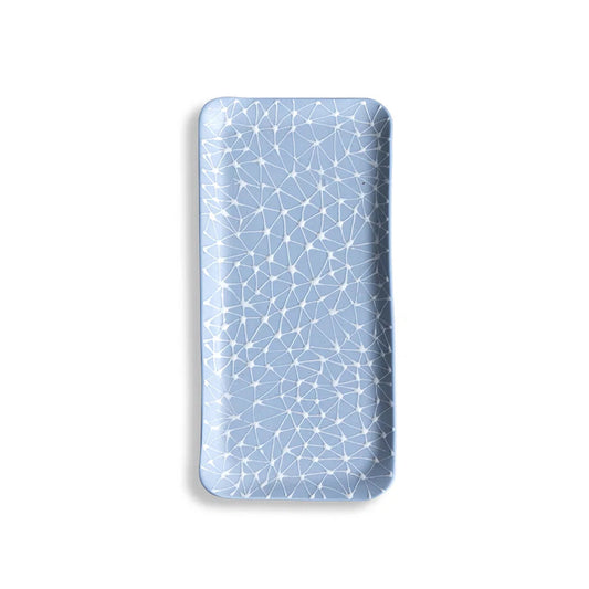 Small Rectangular serving plate | Sky Blue with White Stars
